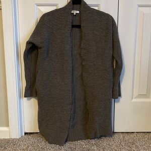 Dark taupe 100% wool open cardigan